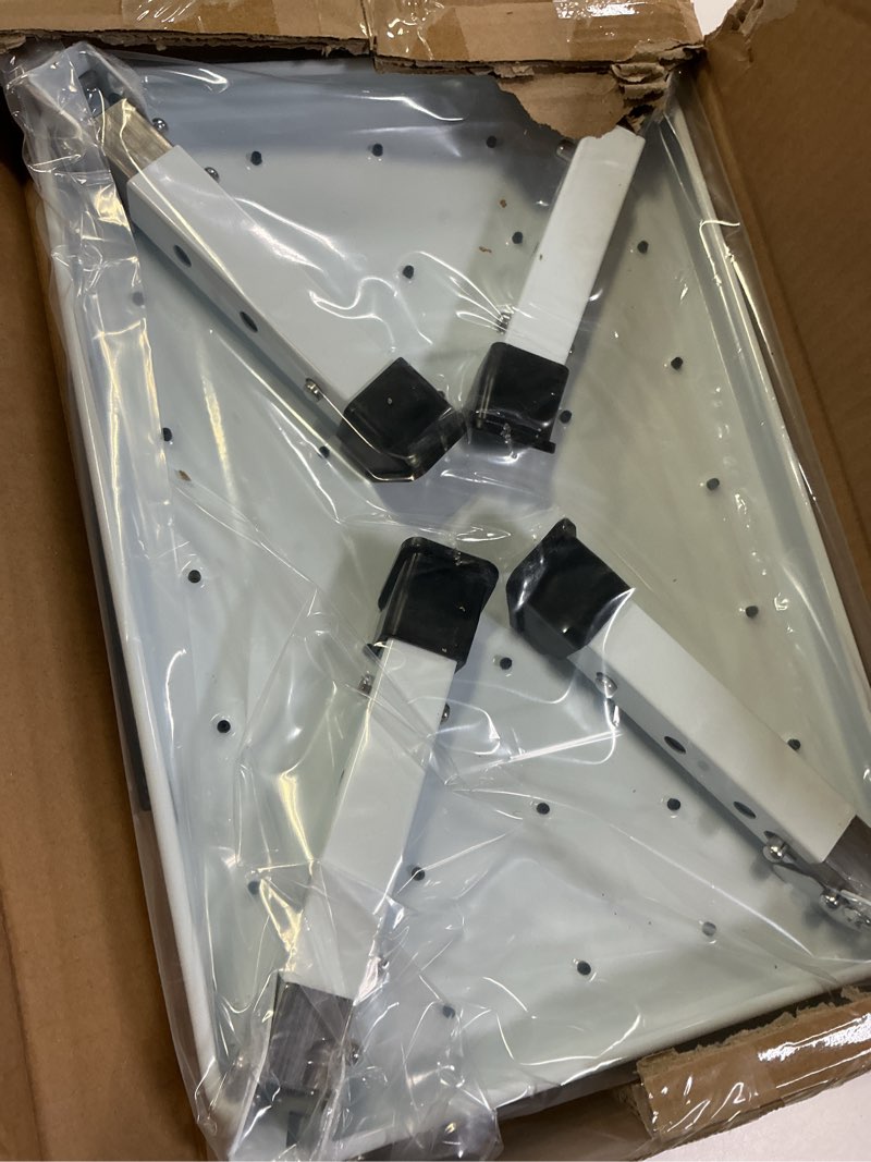 Condition photo showing Good Condition for Metal Step Stool Foldable Adjustable Height Sturdy Stable Step Ladder with a Non-Slip Platform Camper Step Stool with Non-Slip Rubber Feet, Easy to Carry (White) 3-level