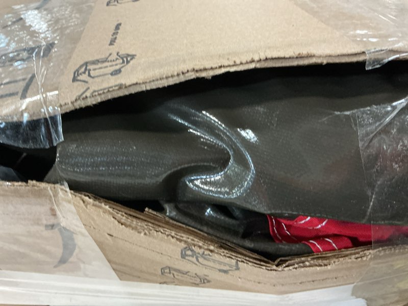 Condition photo showing As Is for QPAU Snow Tube with Premium Canvas Cover 2 Pack for Kids and Adults, 48'' Inflatable Heavy Duty Snow Tube Made by Thickened Bottom, Sled Winter Outdoor Fun Toys for Children Boys Girls Blue & Red