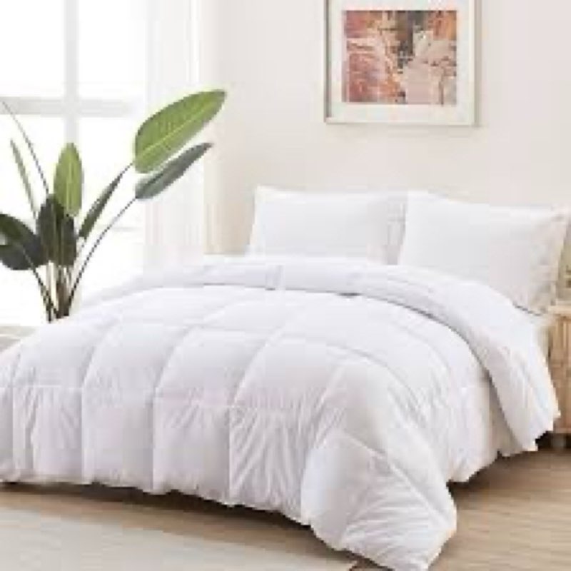 (Incomplete)Full Comforter Set white, 3 Pieces Lightweight All Season Solid Bedding Comforters Sets, Down Alternative Comforter Bed Set Quilt Blanket, (86x82In Comforter & 2 Pillowcases),white 