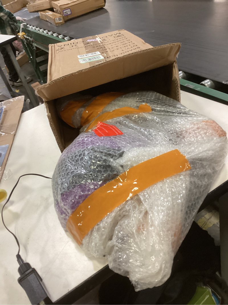 Condition photo showing Good Condition for Halloween Decorations Outside Giant Spider - HOYECHI Outdoor Halloween Decor Lighted Spider 4.2FT, Light Up Spider with 90 LED Lights, Ground Stakes, for Front Yard Porch Gardens Lawns Party 4.2 ft Giant Spider