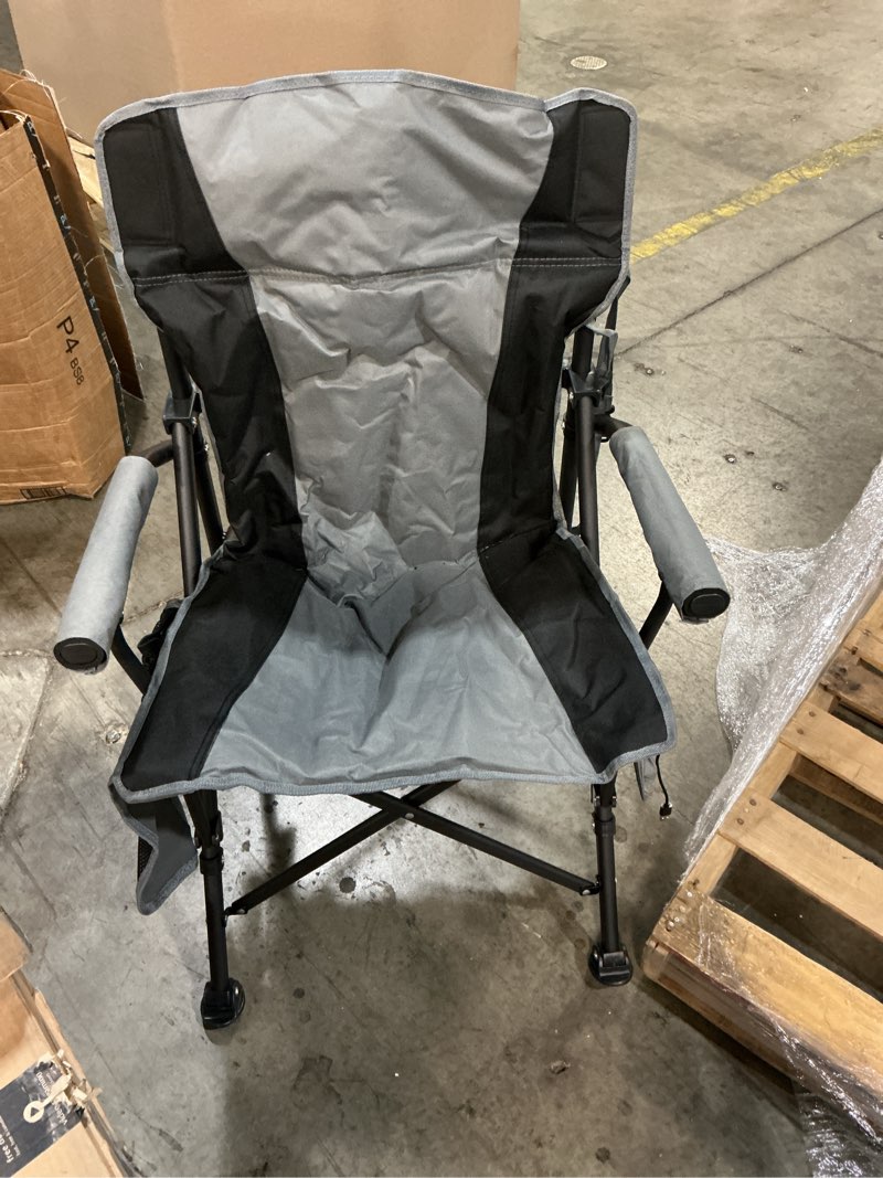 Condition photo showing As Is for heated camping chairs adults folding: oversized foldable outdoor chair for outsides with cup holder – heavy duty heating portable chair sports fishing soccer lawn battery not included 