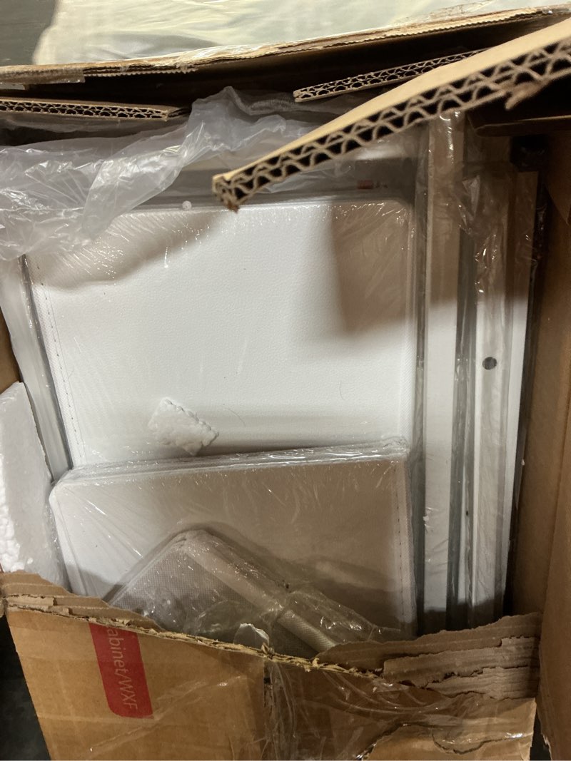 Condition photo showing As Is for wlive white dresser for bedroom with 10 drawers, chest of drawers with side pockets and hooks, pu storage dresser, sturdy metal frame, drawers organizer unit for living room, hallway, closet