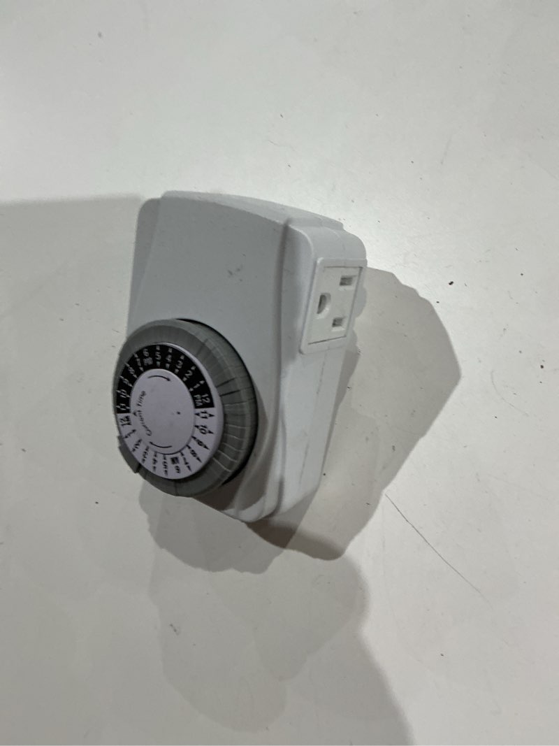 Condition photo showing As Is for prime 125v indoor 24 hr. heavy-duty electromechanical timer tni2423