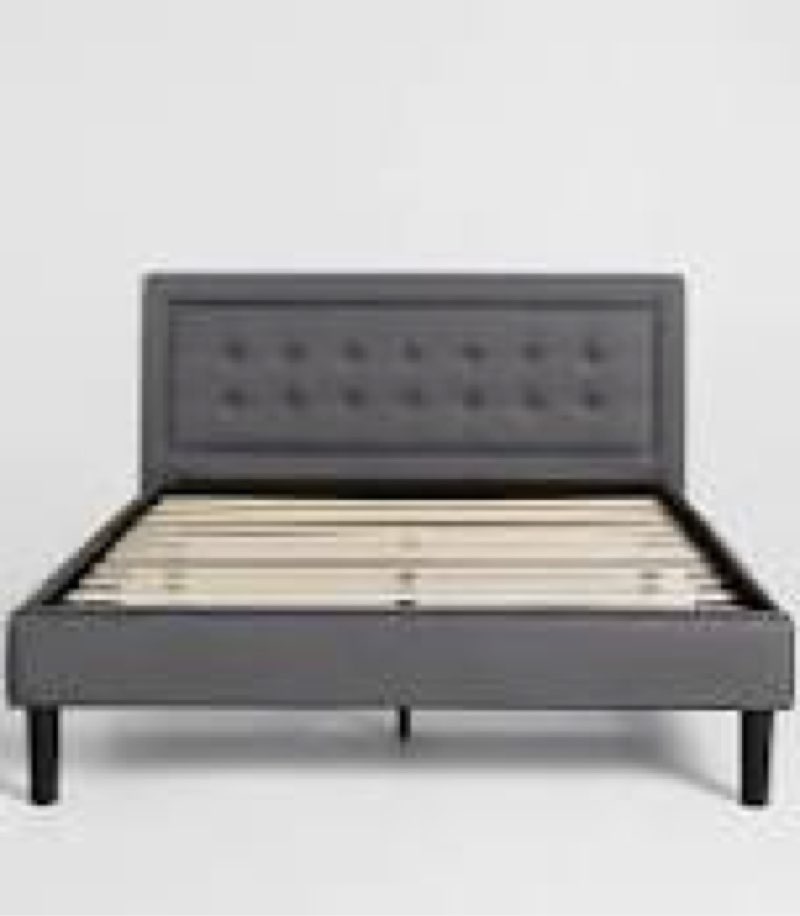 Select Tufted Upholstered Low Profile Platform Bed king 