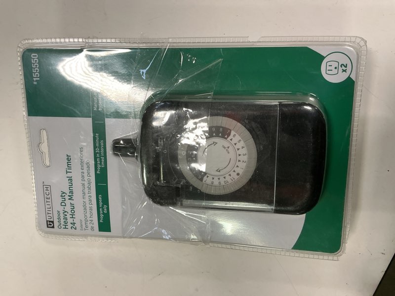Condition photo showing As Is for Utilitech outdoor heavy duty 24-hour manual timer 