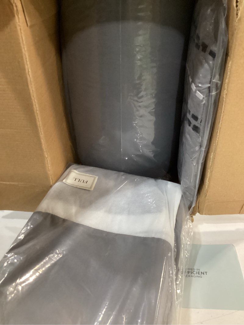 Condition photo showing New/Like New for Madison Park Essentials Bed in a Bag Comforter, Vibrant Color Design All Season Down Alternative Cover with Complete Cotton Sheet Set, Full(78"x86"), Knowles, Circular Grey, 9 Piece Full (78 in x 86 in) Circular Grey