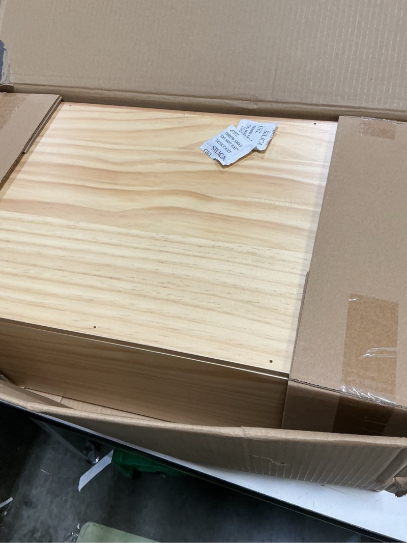 Condition photo showing Good Condition for pet casket, burial pet loss coffin, pet memorial box for dogs, cats and animals funeral, little furry loss gift, handmade by eco friendly natural wood_ beige 19” l x 11” w x 7” h inch