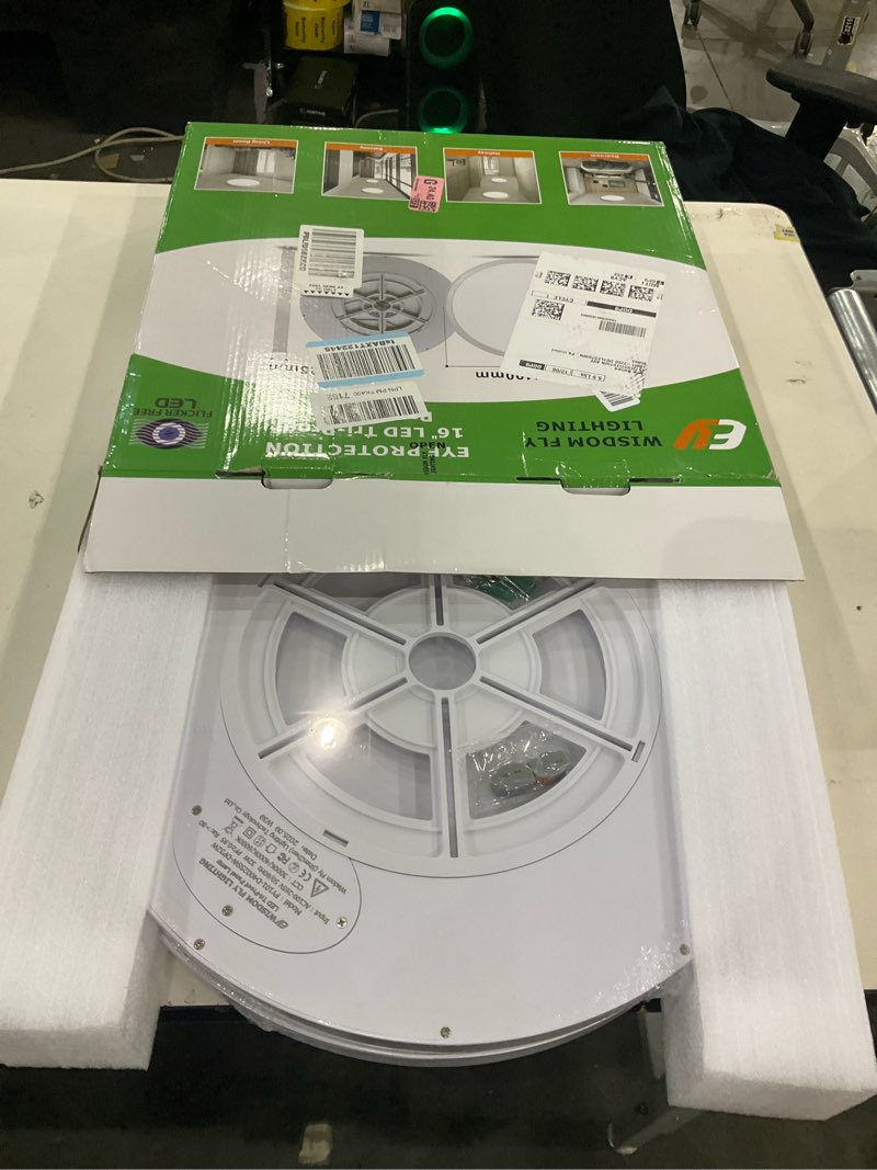 Condition photo showing New/Like New for 2PK 15.8 Inch LED Flush Mount Ceiling Light, 32W, 3480LM, 3000K/4000K/6000K CCT Selectable, Round Flat Panel Light Low Profile Ceiling Fitures for Hallway, Kitchen, Bedroom, Laundry Room White 2PK