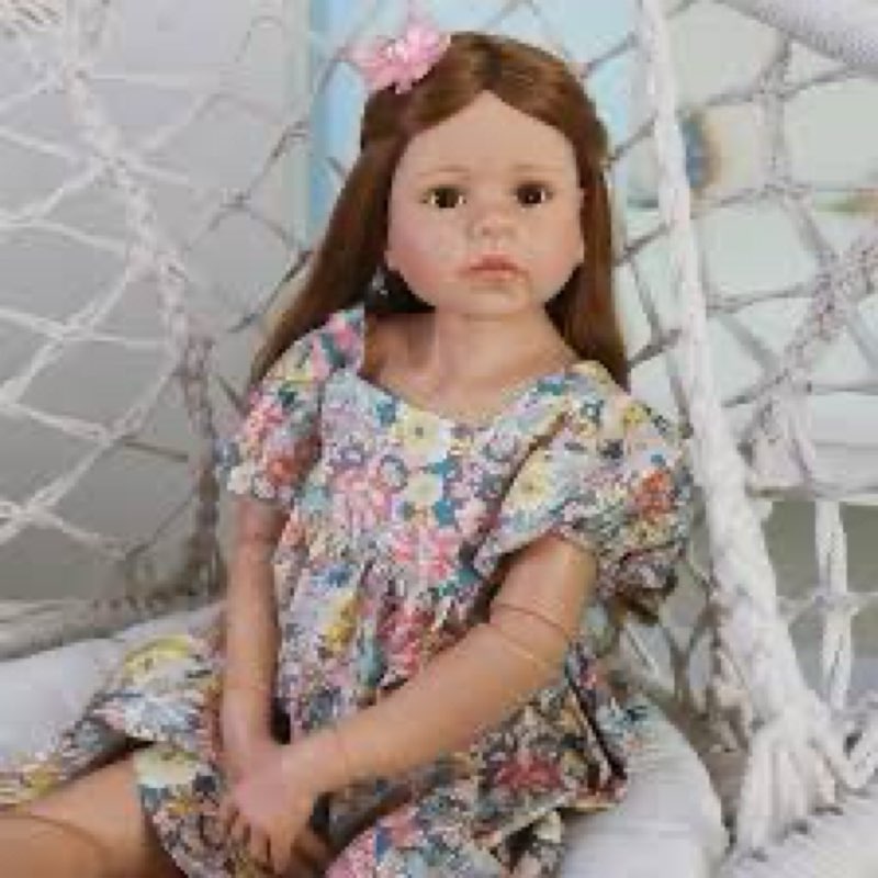 Pinky Reborn 39inch98cm Reborn Toddler Dolls,Huge Baby Full Body Hard Vinyl Realistic Brown Hair Sta