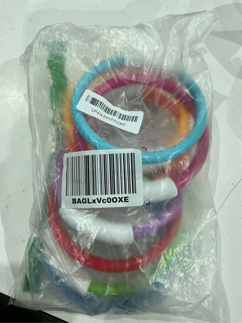 Condition photo showing As Is for korlon tec pool diving toys, 8 pack colorful pool rings for kids | underwater training swimming pool toys set summer swim water toys fun games