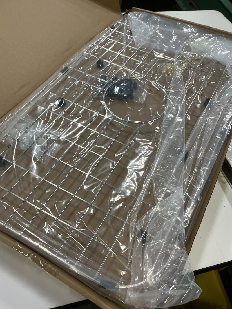 Condition photo showing New/Like New for serene valley sink protector grid 26-1/16" x 14-1/16", centered drain with corner radius 3-1/2", 304 stainless steel material nlw2614c