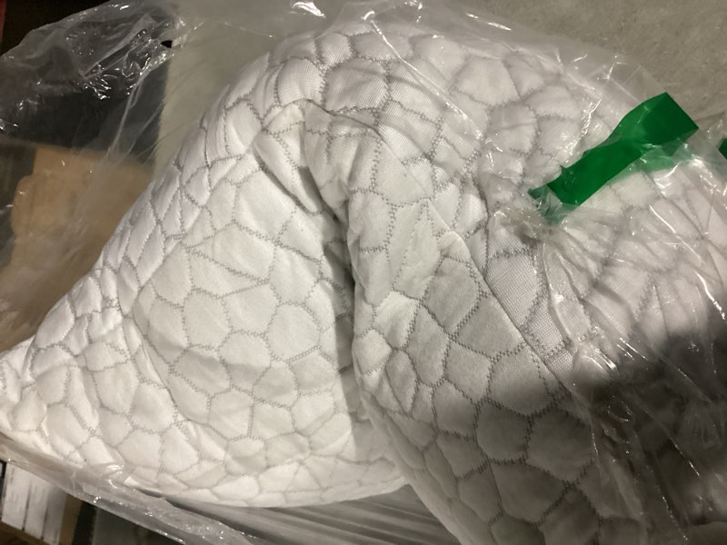 Condition photo showing As Is for QUTOOL Cooling Pillow for Sleeping 2 Pack, Luxury Shredded Memory Foam Bed Queen Pillows Set of 2, Cool Pillow for Hot Sleepers Adjustable Firm Pillow for Side, Back, Stomach Sleepers Soft Yet Support White-cooling Basic Queen(2 Pack)-20'*30'