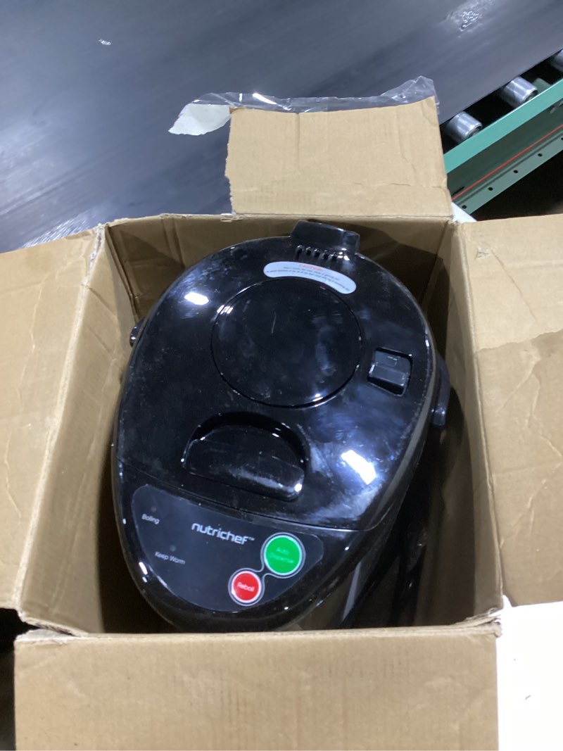 Condition photo showing Good Condition for nutrichef 5.2 qt electric water kettle, portable, quick heating, 5 liter digital kettle with 5 temperature settings, safety lock, stainless steel, 3 dispensing options, 8.46" x 11.2" x 16.5" 5.3 quarts