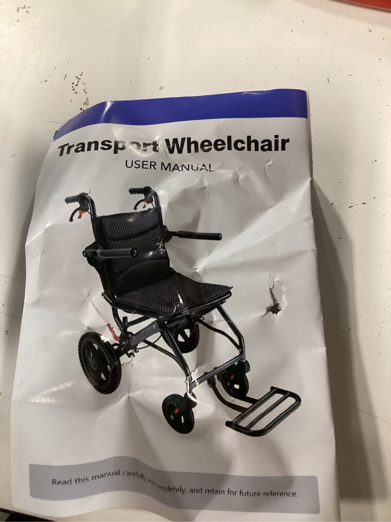 Condition photo showing Good Condition for Wheelchairs for Adults,Transport Lightweight Foldable with Flip-up armrests, Portable Folding Travel Wheel Chairs for Seniors?220 lbs Weight Limit? 15.7-inch seat width