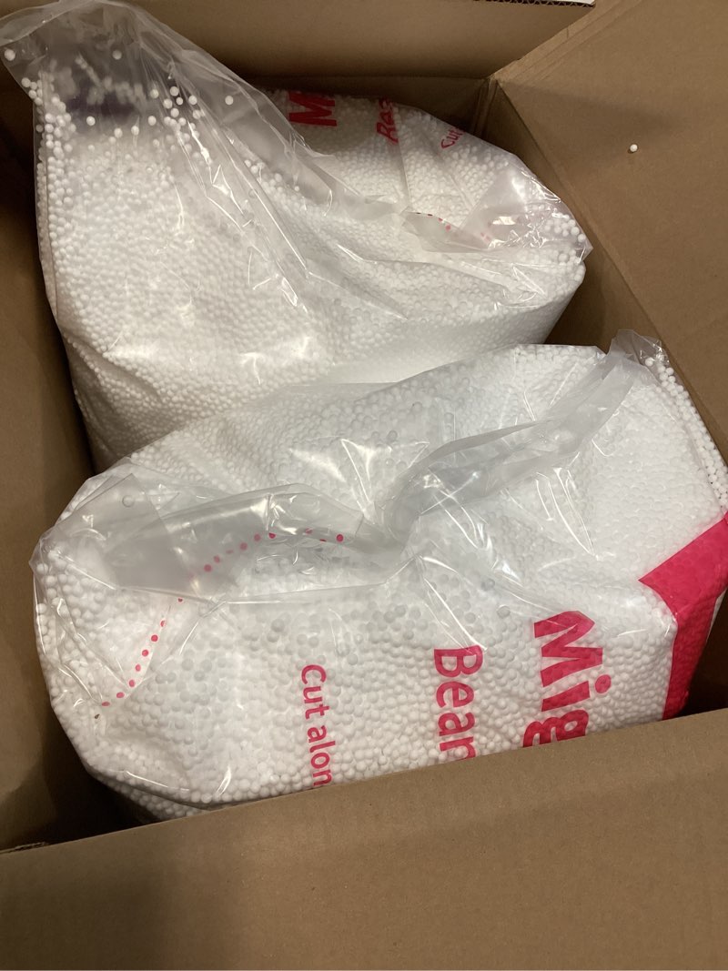 Condition photo showing New/Like New for Big Joe Bean Refill, Polystyrene Beans for Bean Bags or Crafts, 200 Liters, White Of 2 pack