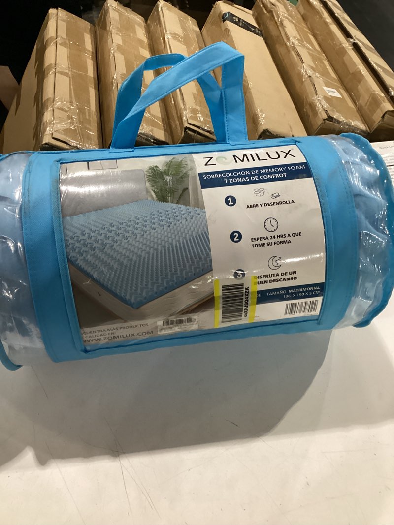 Condition photo showing Good Condition for 2 inch 7-zone full memory foam mattress topper egg crate cooling gel infused mattress pad bed topper for pressure relief and back pain soft & breathable, certipur-us certified full 2 inch