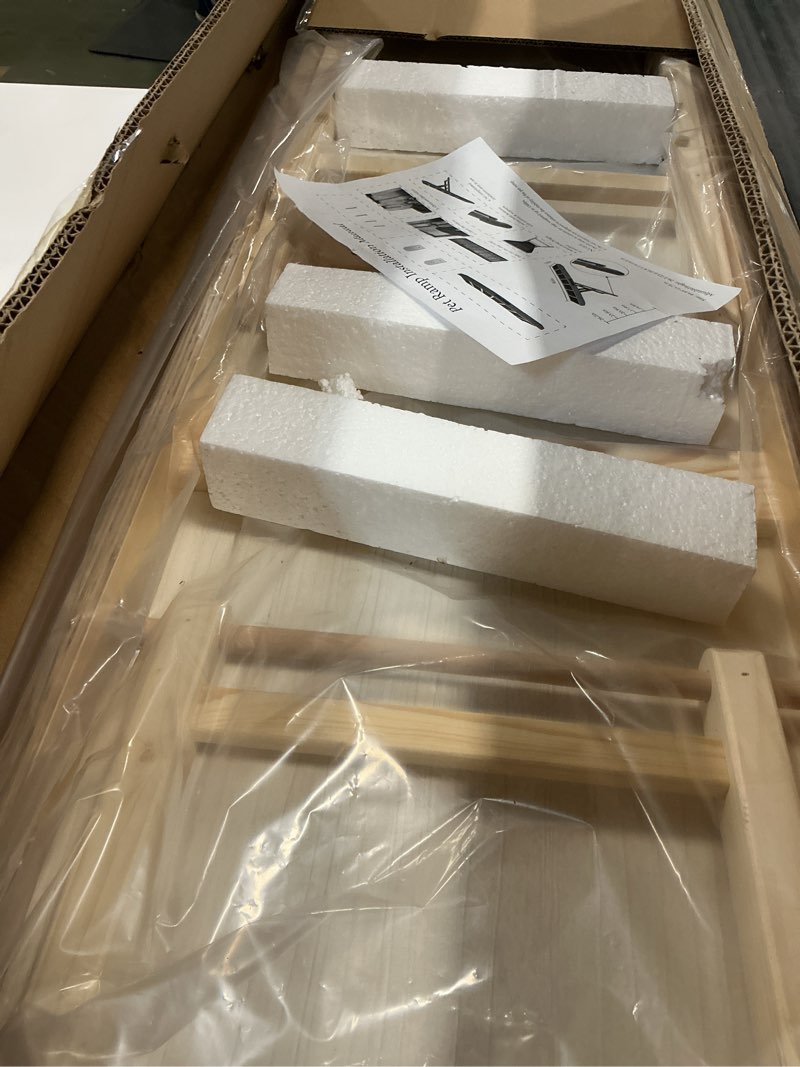 Condition photo showing Good Condition for Dog Ramp for Large Dogs to Get on Bed - 47" Extra Long Adjustable Pet Ramp for Bed Couch Car, Folding Wood Dog Ramp for Older Dogs, Portable Dog Stairs Ramp for Indoor Use, 150lbs Capacity