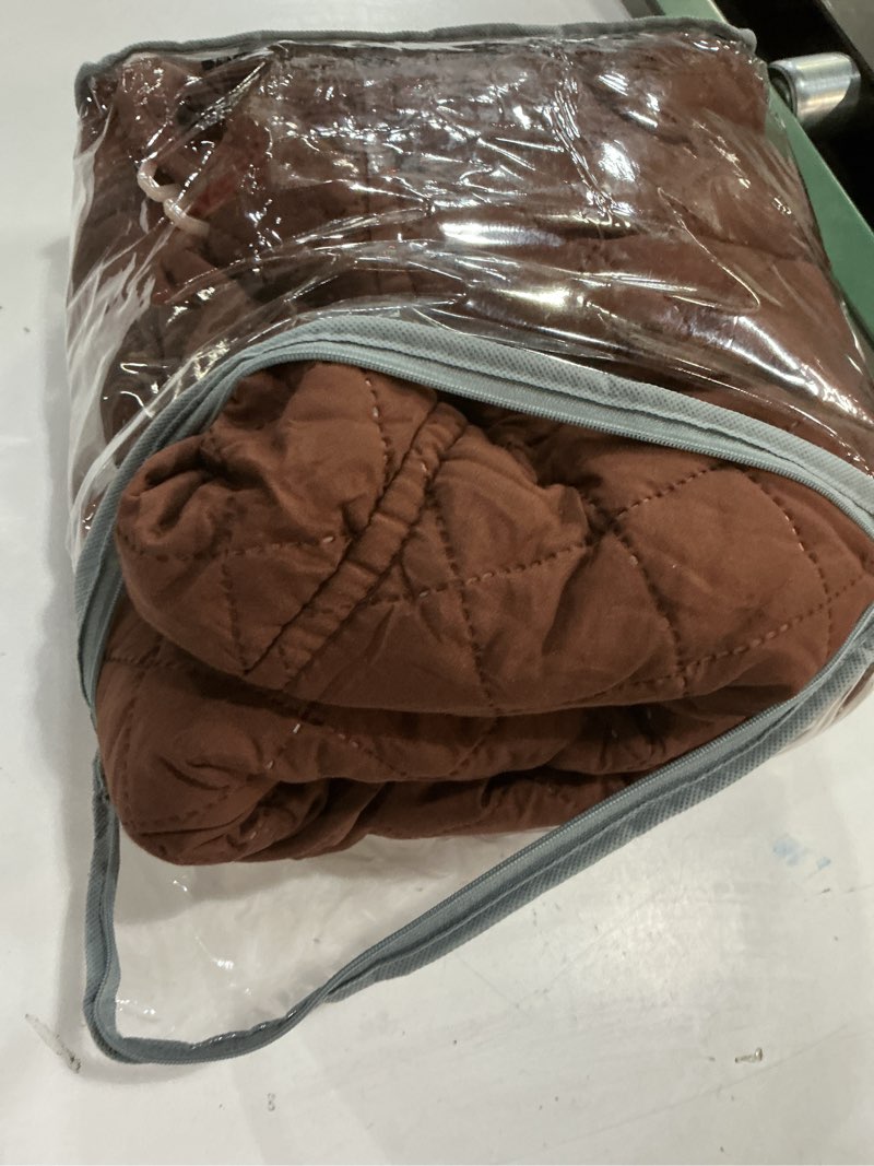 Condition photo showing As Is for u-nice home reversible sofa cover couch cover for dogs with elastic straps water resistant furniture protector for pets couch cover for 3 cushion couch (sofa, brown/beige) brown/beige 68"sofa l - large