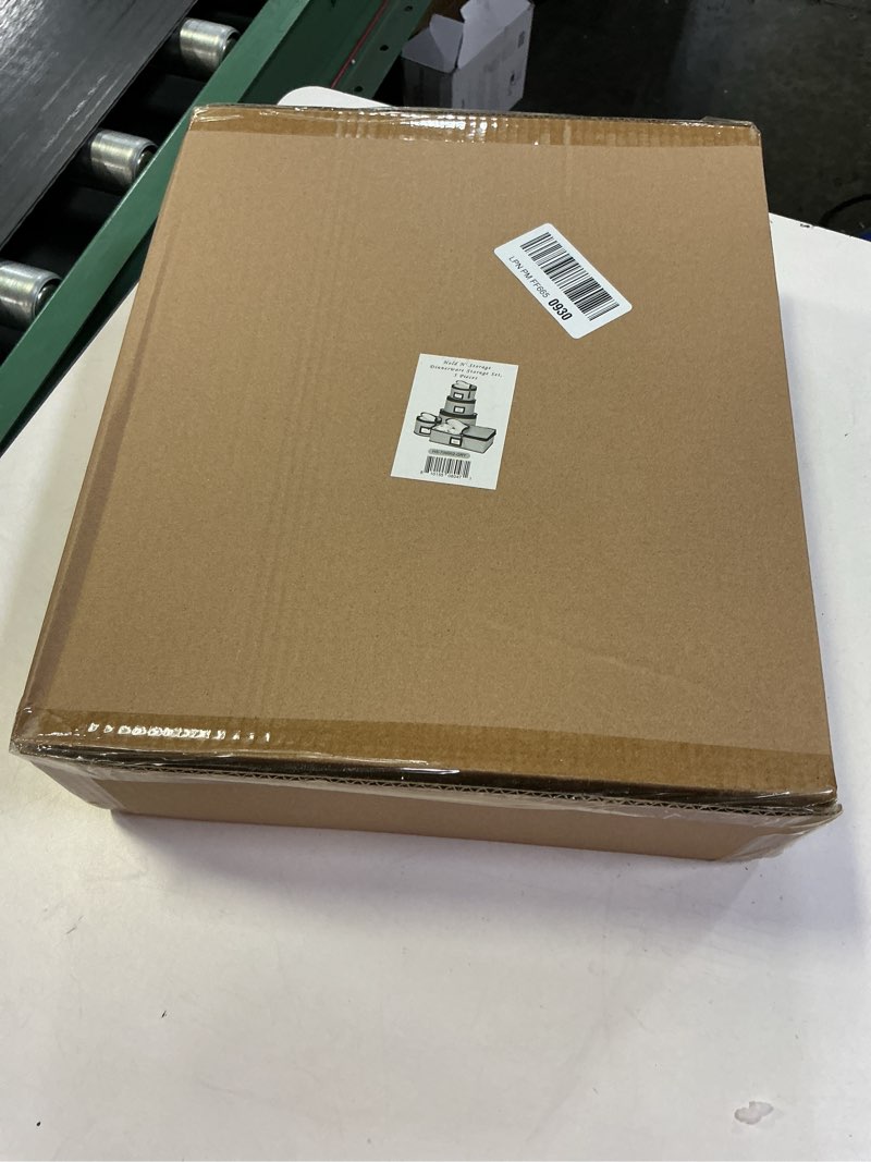 Condition photo showing New/Like New for China Storage Containers 5-Piece Set Moving Boxes for Dinnerware, Glasses, Plates, Mugs and Saucers Sturdy Quilted Microfiber Dish Organizer with Dividers for Seasonal Storage - Holds Set of 12, Gray Gray 5 Piece Storage Set