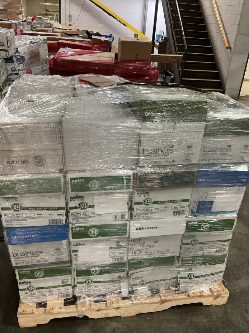Pallet of assorted office printer paper 