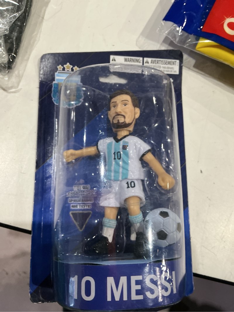Condition photo showing New/Like New for maccabi art official lionel messi argentina soccer action figure, 4.5" collectible with movable arms & head, display stand