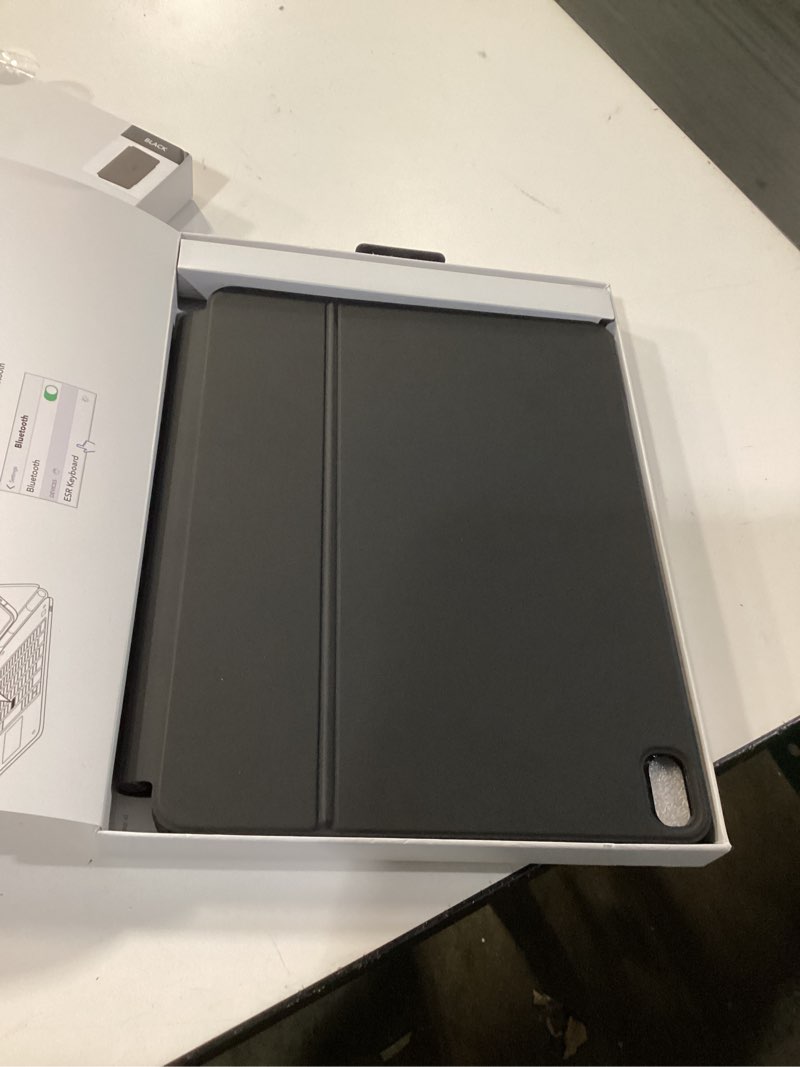Condition photo showing New/Like New for esr ipad air 13 inch case keyboard (m3/m2, 2025/2024), easy-set magnetic stand, portrait/landscape mode, removable case with multi-touch trackpad, rebound 360 series, black ipad air 13\" black