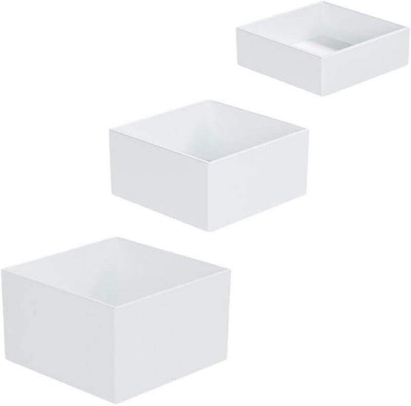 2 pack of 3Pcs Acrylic Boxes for Food Display Display Stands Square 5 Sided for Buffet Table Buffet Riser Containers for Cake Cosmetics, 3 4 5 inches