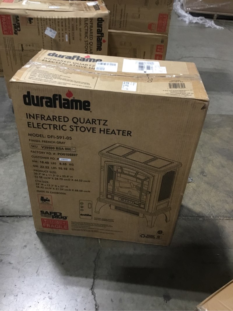 Condition photo showing Good Condition for Duraflame 1,000 sq ft Infrared Quartz Electric Fireplace Stove Heater, Gray