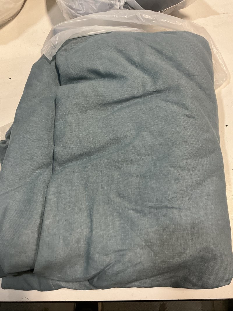 Condition photo showing Good Condition for quince european linen room darkening curtain, 48x84, chambray, single panel