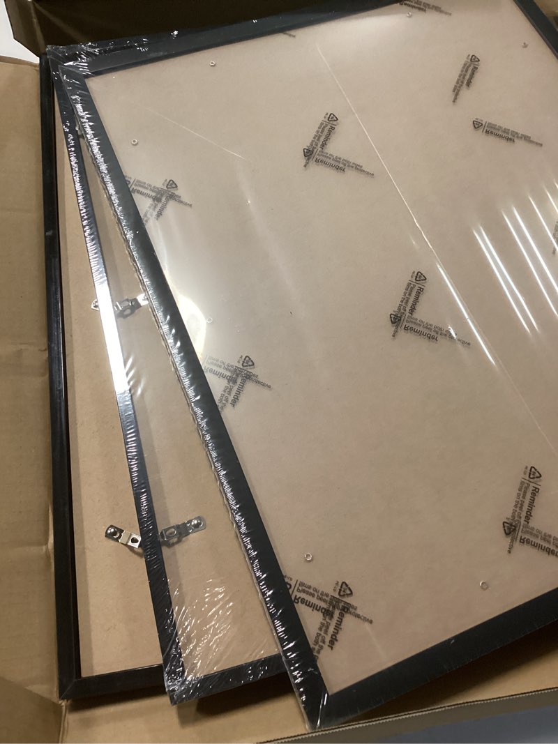 Condition photo showing Good Condition for ijuerybai black 16x20 picture frame set of 3, high transparent frame for 16 by 20 photo collage canvas poster size wall mount and tabletop horizontally vertically (black, 16 x 20 inches)