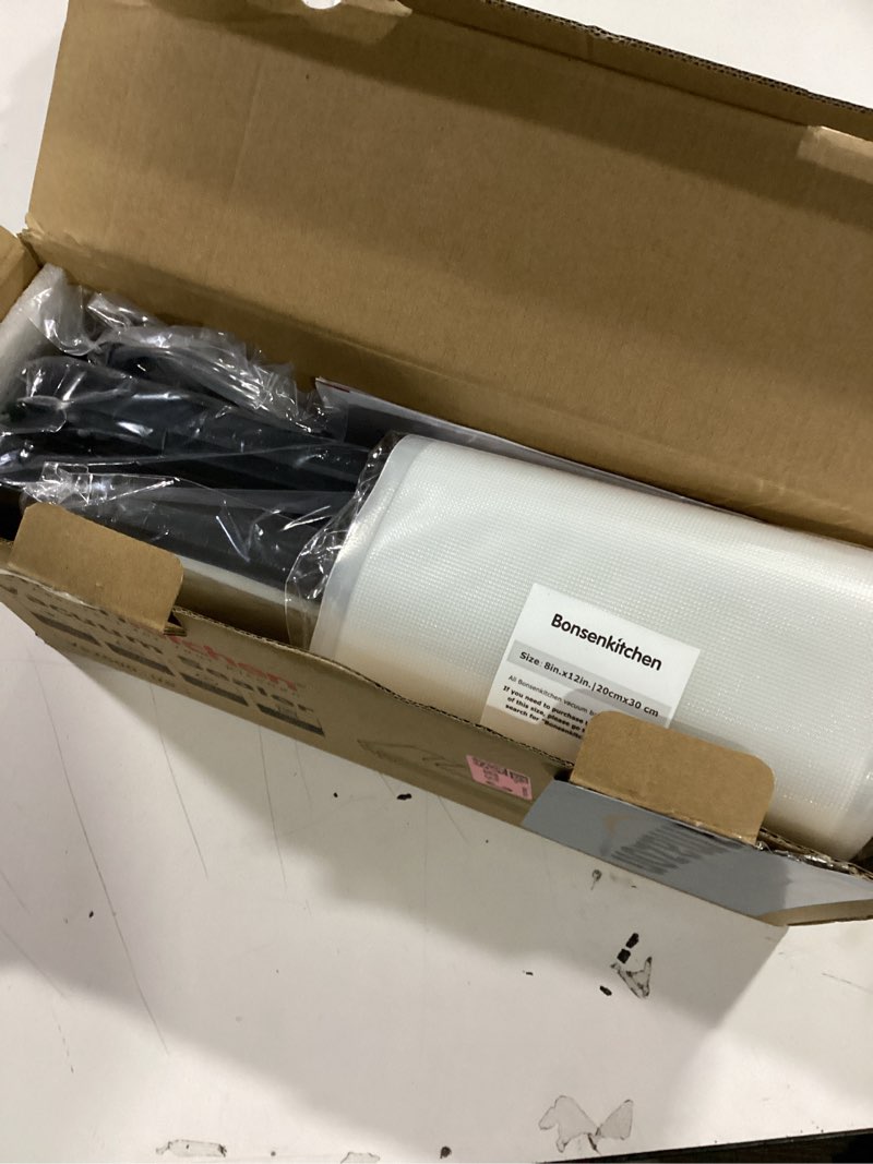 Condition photo showing Good Condition for Bonsenkitchen Vacuum Sealer Machine with 40 Bags | Compact Food Sealer for Kitchen Storage & Meal Prep | Multiple Modes?? | External Vacuum System, Black Black Machine + 40 Bags