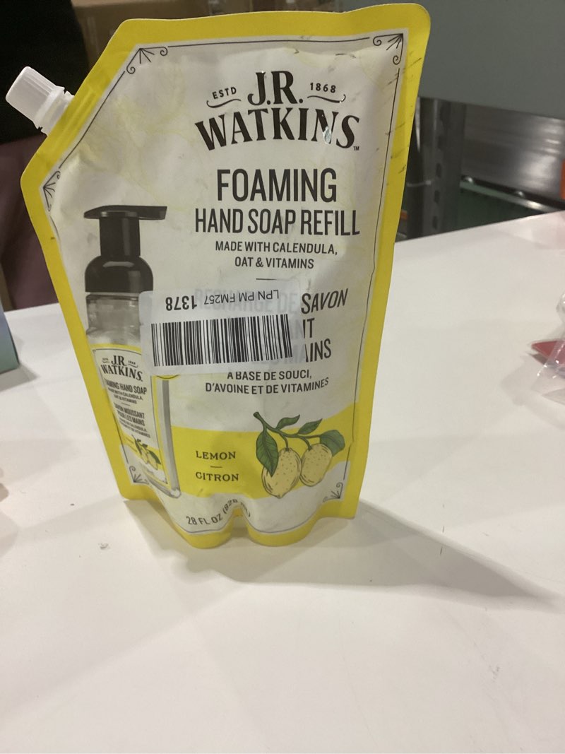 Condition photo showing New/Like New for J.R. Watkins Foaming Hand Soap  Lemon Refill  Citrus Scent  28 fl oz