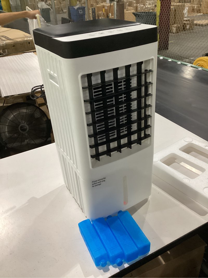Condition photo showing New/Like New for air conditioners, 2024 upgraded portable air conditioner with 3 gal water tank, air conditioner portable for room with 6 ice box, 3-in-1 super wind quiet swamp cooler, ac for room/bedroom/garage