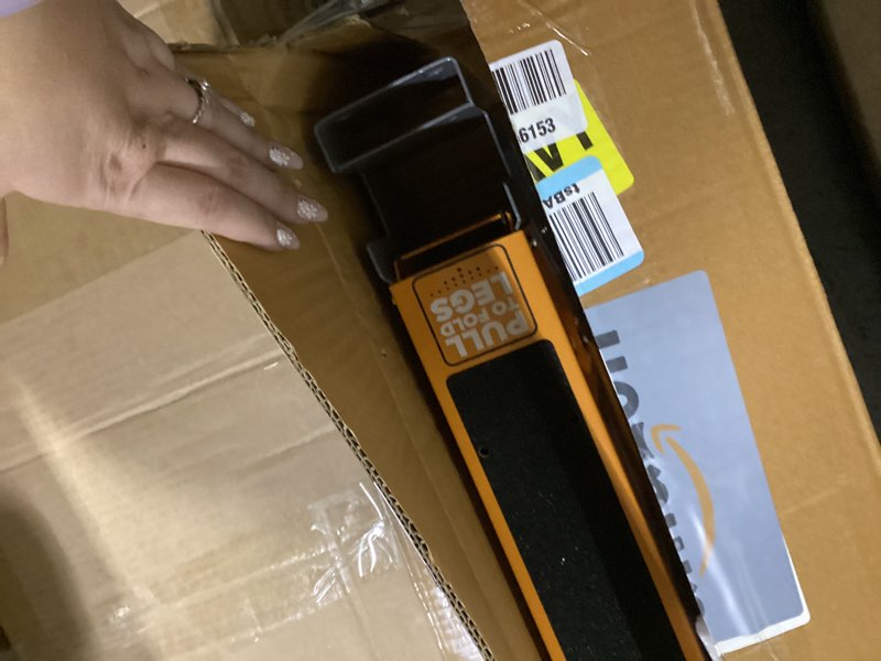 Condition photo showing As Is for Bora Portamate Speedhorse XT Sawhorse Pair- Two pack, 30-36 inch height adjustable Legs, Metal Top for 2x4, Heavy Duty Pro Bench Saw Horse for Contractors, Carpenters - PM-4550T,Orange