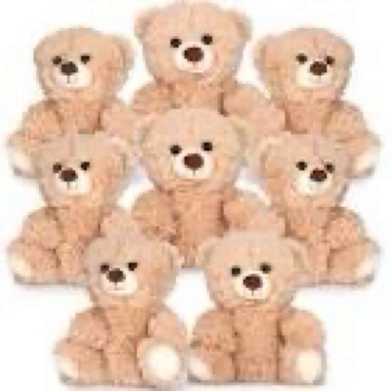 Jenaai 8 Pcs Bears Bulk 10'' Bear Stuffed Animal Baby Shower Decorations Small Stuffed Plush Toys Gi