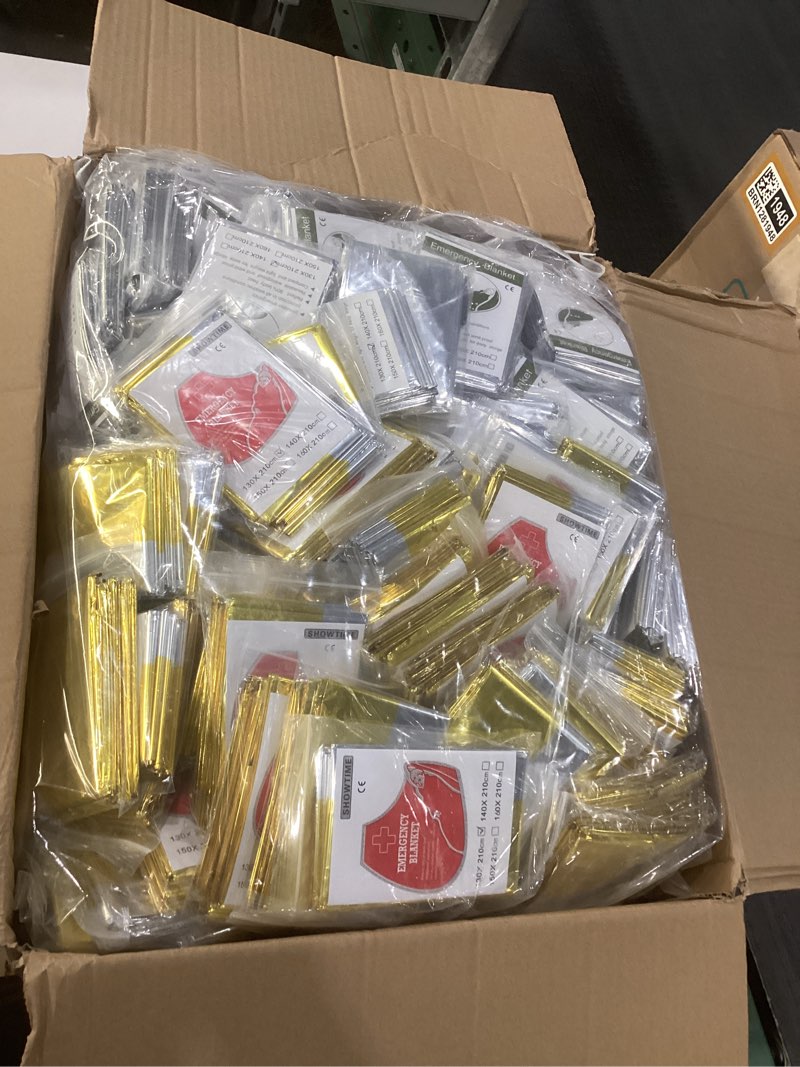 Condition photo showing New/Like New for 200 Pcs Emergency Blanket Thick Socks Winter Bulk Homeless Survival Care Supplies Kit for Cold Weather Outdoor Camping Hiking (Bright) Bright 200