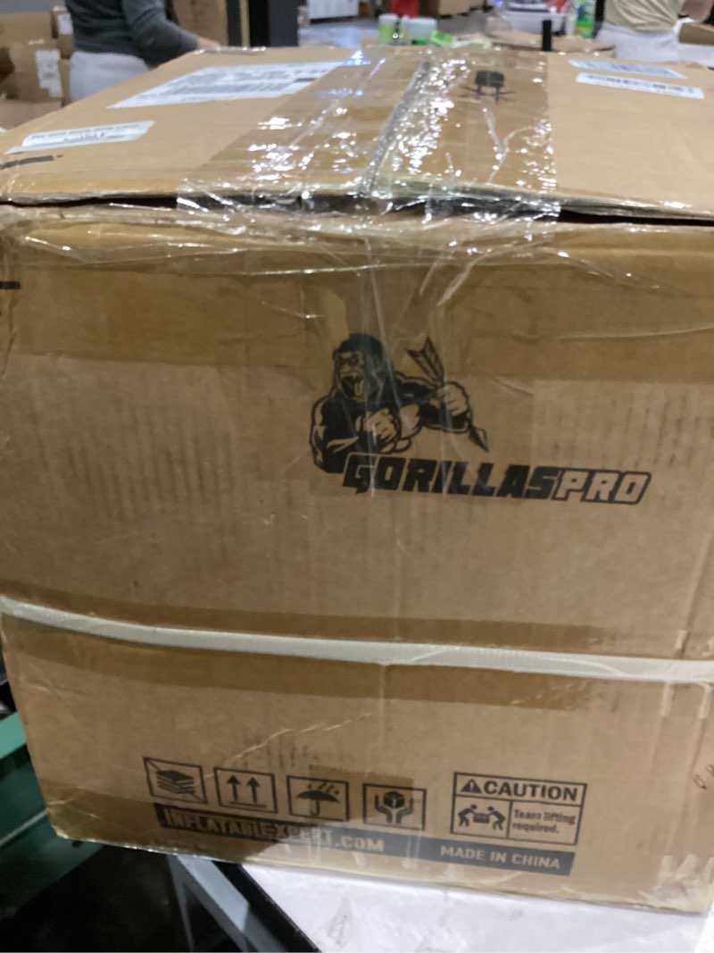 Condition photo showing As Is for GORILLASPRO 13x10x8Ft Inflatable Paint Booth Tent with 550W Blower, Spray Tent with Air Filter System, Used for DIY Painting Car Truck Motorcycle Garage Furniture Parts Paint Renovation