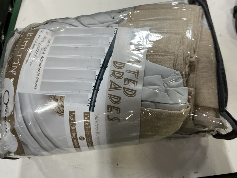 Condition photo showing New/Like New for ivory beige white floor length linen curtains 108 inches long for bedroom, neutral pleated blackout privacy window drapes light blocking double layer soundproof 108 inch curtain 2 panels for sunroom beige white 40"w x 108"l (pack of 2)