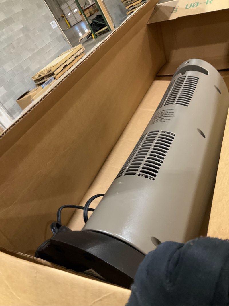 Condition photo showing As Is for Lasko - Portable Ceramic Tower Space Heater with Remote Control - Black/Silver