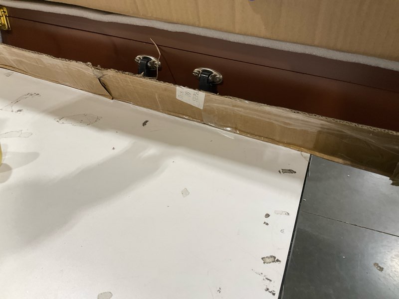 Condition photo showing New/Like New for trade show display case, 36" x 24" wooden frame card display case clear acrylic showcase with locks for jewelry craft collector pastry shows (walnutcolor)