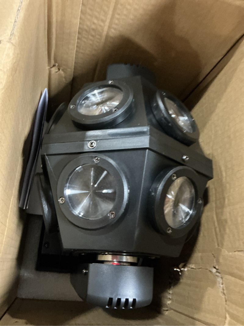 Condition photo showing Good Condition for moving head stage light rgbw 12led lights rotating beam stage uplighting lights for events sound activated dmx512 light for dj ktv disco party wedding concert christmas festival 1head stage light