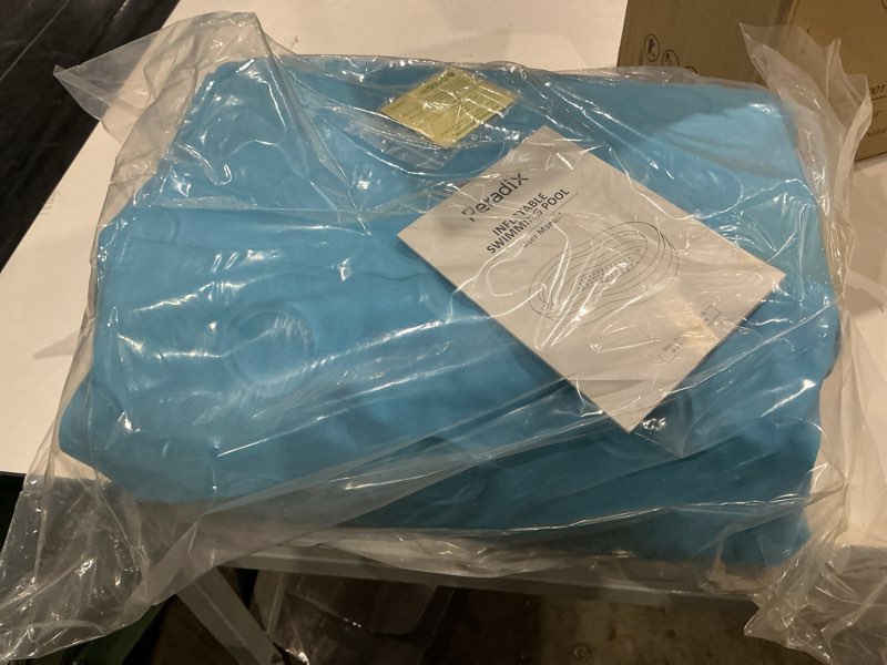 Condition photo showing As Is for peradix inflatable swimming pool. inflatable size: 240x15060cm/ 94.5”x59.1”x23.6”