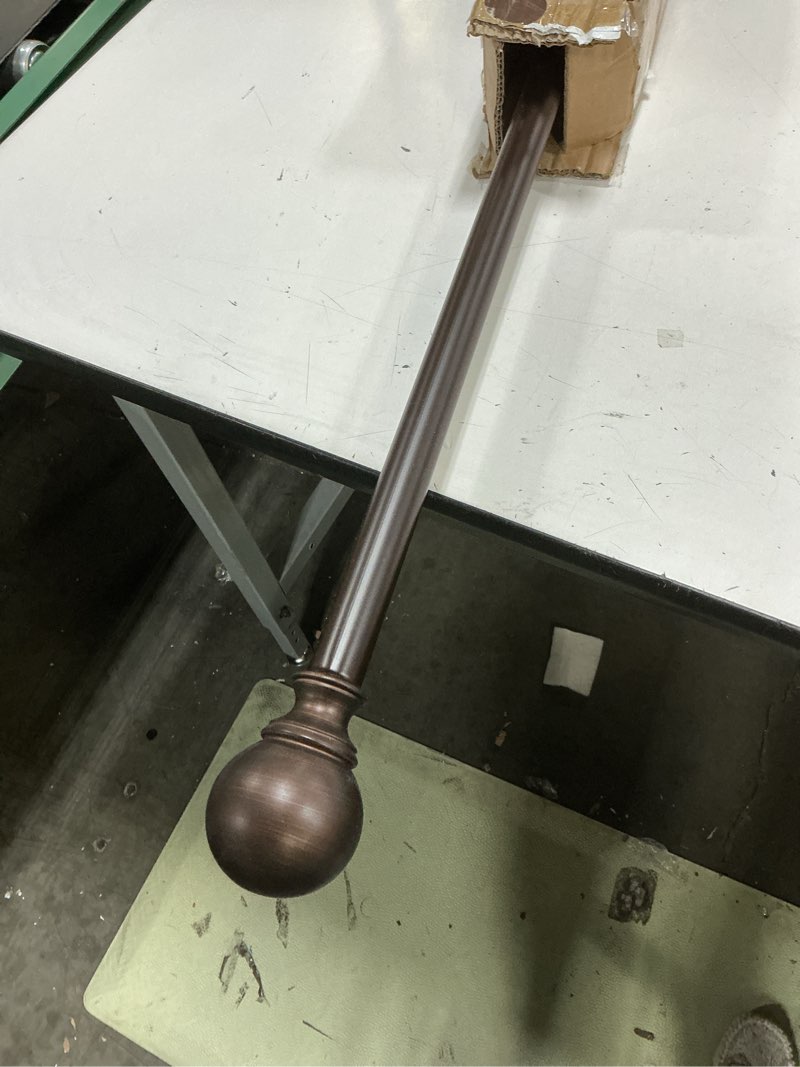 Condition photo showing Good Condition for elrene home fashions cordelia adjustable single curtain rod with globe ball finials, 1 inch diameter, antique bronze, 28"-48" 28" - 48" adjustable rod antique bronze