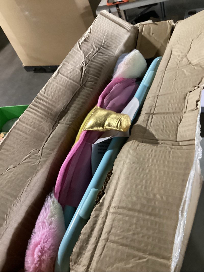 Condition photo showing As Is for Heritage Kids Rainbow Unicorn Saucer Chair