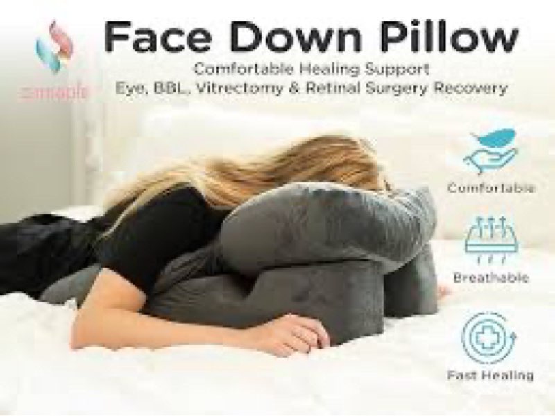 zomaple face down pillow after eye surgery – memory foam, washable cover, & ventilated design – face