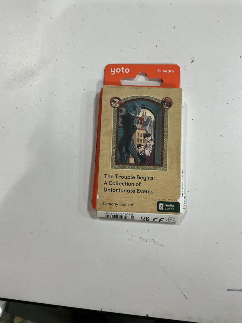 Condition photo showing New/Like New for YOTO The Trouble Begins: A Collection of Unfortunate Events by Lemony Snicket – 3 Kids Audio Cards f