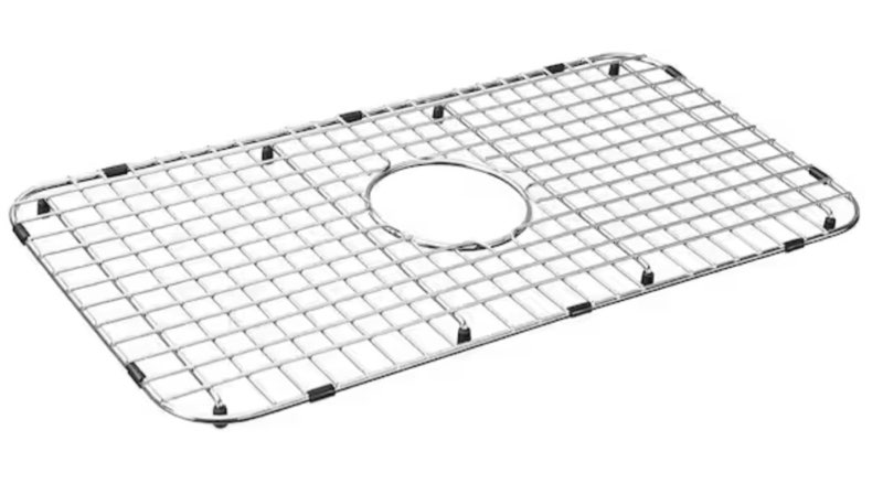 25.12 in. x 12.87 in. Center Drain Heavy-Duty Stainless Steel Sink Protector