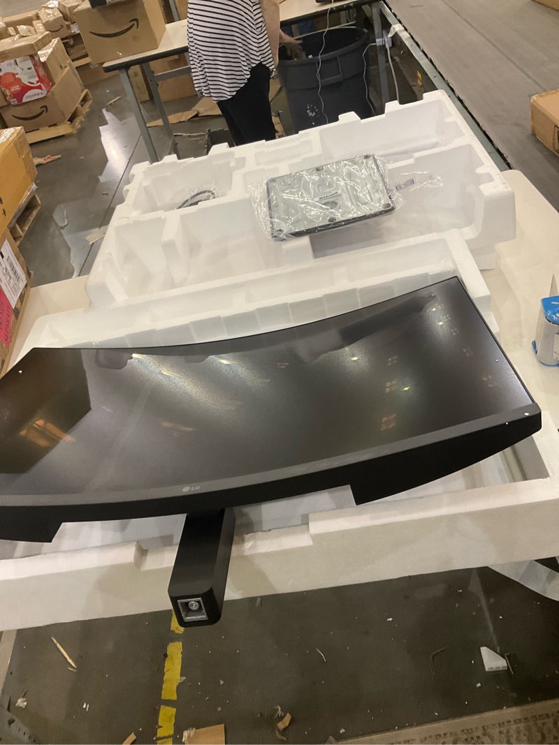 Condition photo showing As Is for LG 32MR50C-B Curved Monitor 32-Inch FHD 100Hz AMD FreeSync OnScreen Control Dynamic Action Sync Black Stabilizer Tilt Stand (HDMI) - Black