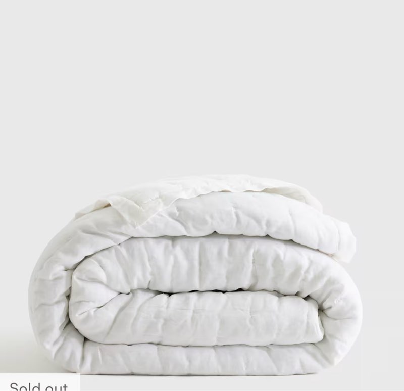 european linen dream quilt, twin, white