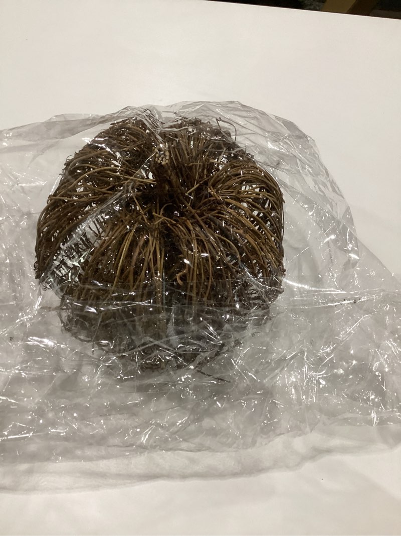 Condition photo showing New/Like New for Garneck Wicker Rattan Pumpkin Grapevine Realistic Fake Pumpkins Small Fall Harvest Rattan for Hallow